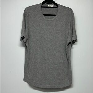 Buck Mason Curved Hem Cotton Heather Gray Short Sleeve T Shirt Men's XL